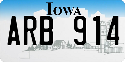 IA license plate ARB914