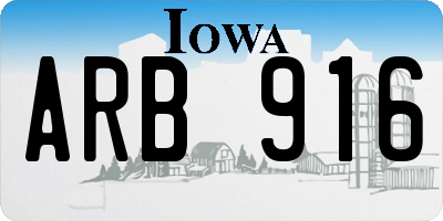 IA license plate ARB916