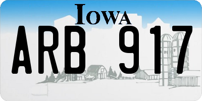 IA license plate ARB917