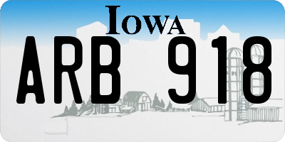IA license plate ARB918