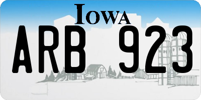 IA license plate ARB923