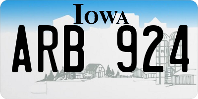 IA license plate ARB924