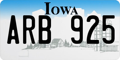 IA license plate ARB925