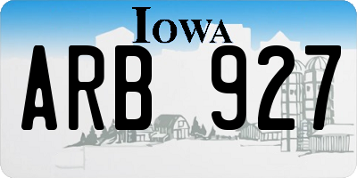 IA license plate ARB927