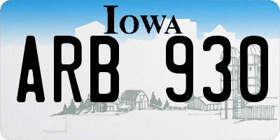 IA license plate ARB930