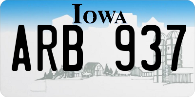 IA license plate ARB937