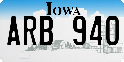 IA license plate ARB940