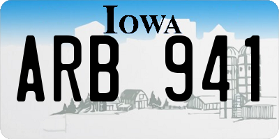IA license plate ARB941