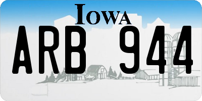 IA license plate ARB944