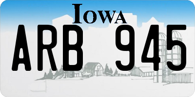 IA license plate ARB945