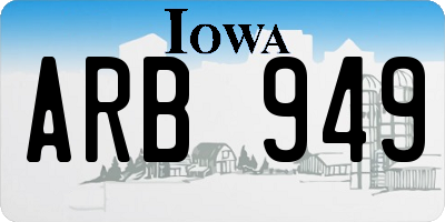 IA license plate ARB949