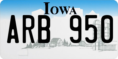IA license plate ARB950