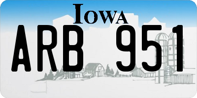 IA license plate ARB951