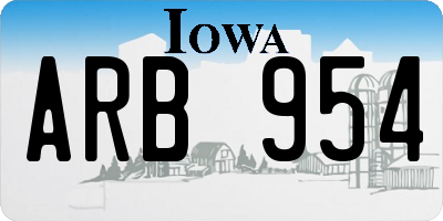 IA license plate ARB954