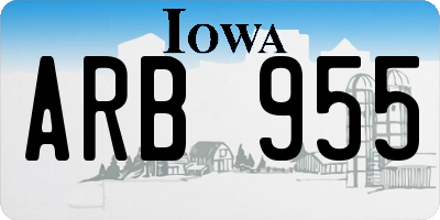 IA license plate ARB955