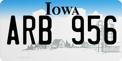 IA license plate ARB956
