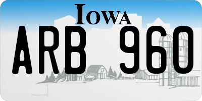 IA license plate ARB960