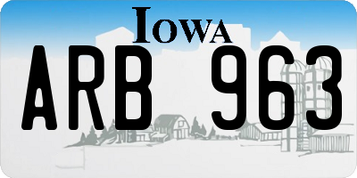 IA license plate ARB963