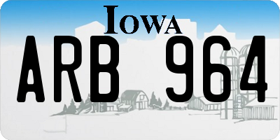 IA license plate ARB964