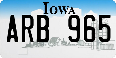IA license plate ARB965