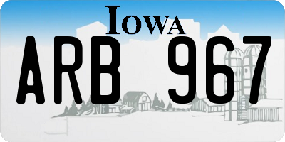 IA license plate ARB967