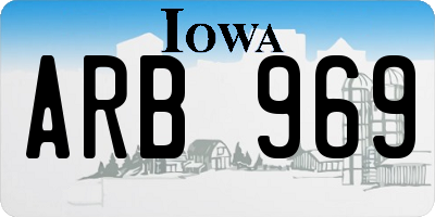 IA license plate ARB969