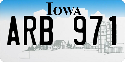 IA license plate ARB971