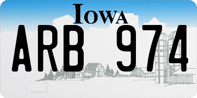 IA license plate ARB974