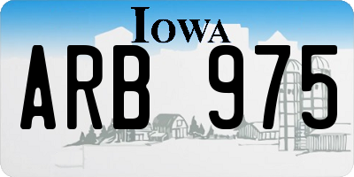 IA license plate ARB975