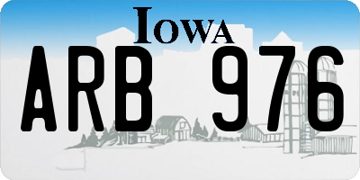 IA license plate ARB976