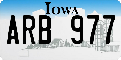IA license plate ARB977