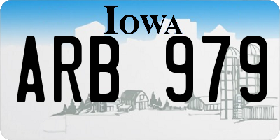 IA license plate ARB979