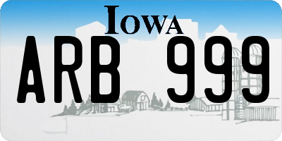 IA license plate ARB999