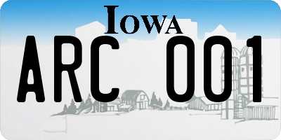 IA license plate ARC001