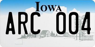 IA license plate ARC004