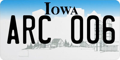 IA license plate ARC006