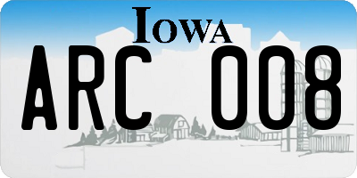 IA license plate ARC008