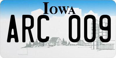 IA license plate ARC009