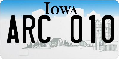 IA license plate ARC010