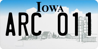 IA license plate ARC011