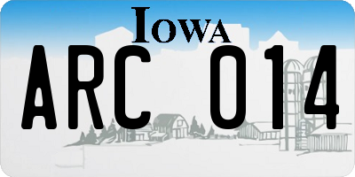 IA license plate ARC014