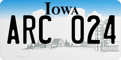 IA license plate ARC024
