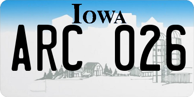 IA license plate ARC026