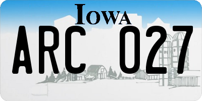 IA license plate ARC027