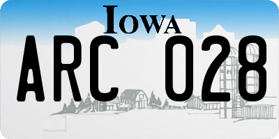 IA license plate ARC028