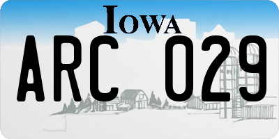 IA license plate ARC029