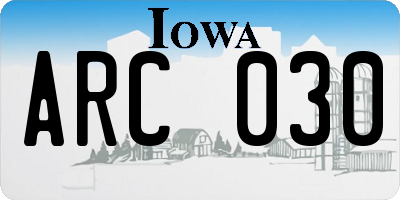IA license plate ARC030