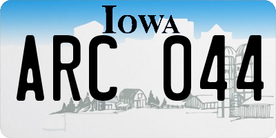 IA license plate ARC044