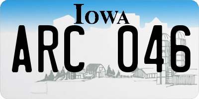 IA license plate ARC046