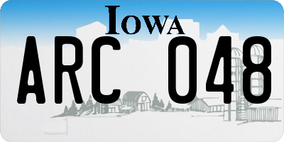 IA license plate ARC048